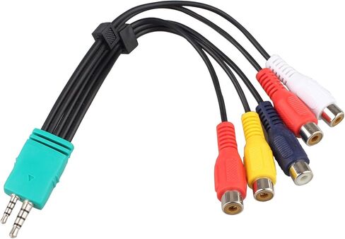 بديل لمحول مكونات التلفزيون، 0.2 متر 3.5 ملم ذكر 2.5 ملم ذكر إلى 5 RCA أنثى التوصيل كابل محول الصوت والفيديو AV لتلفزيون LED LCD in Kuwait