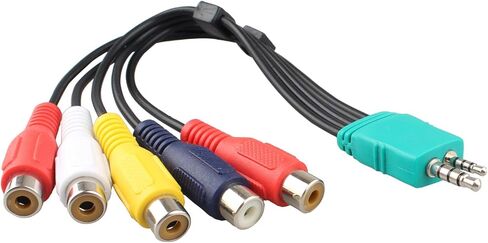 بديل لمحول مكونات التلفزيون، 0.2 متر 3.5 ملم ذكر 2.5 ملم ذكر إلى 5 RCA أنثى التوصيل كابل محول الصوت والفيديو AV لتلفزيون LED LCD in Kuwait