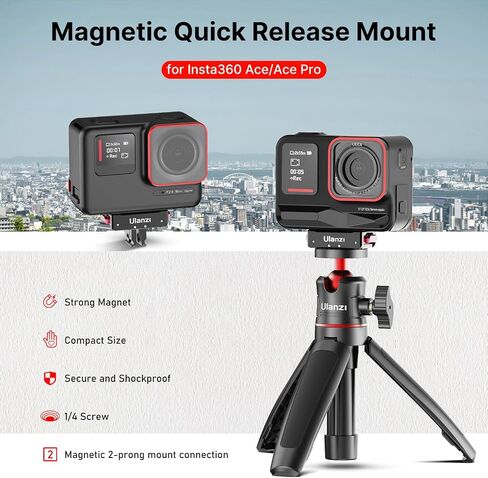 Ulanzi Quick Release Mount, Snap-On Magnetic 2 Prong Mount and 1/4 Thread Mount for Insta360 ACE/ACE PRO in Saudi Arabia