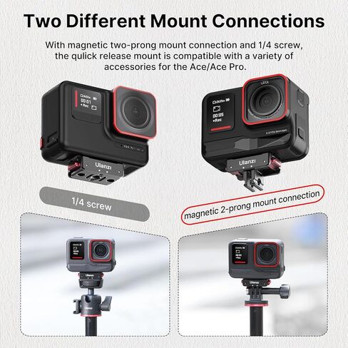 Ulanzi Quick Release Mount, Snap-On Magnetic 2 Prong Mount and 1/4 Thread Mount for Insta360 ACE/ACE PRO in Saudi Arabia