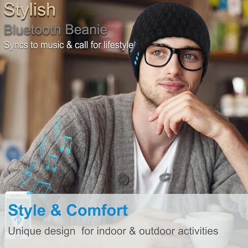 Bluetooth Beanie Hat Wireless Headphones Hands Free Stocking Stuffers in Kuwait