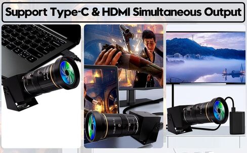 كاميرا HDMI USB 4K 60 إطارًا في الثانية عالية السرعة USB3.0 HDMI كاميرا إخراج متزامنة مع عدسة تكبير يدوية 2.8-12 مم 4X H.264 كاميرا فيديو USB قريبة لاجتماع البث المباشر لعبادة الكنيسة عبر الإنترنت in Kuwait