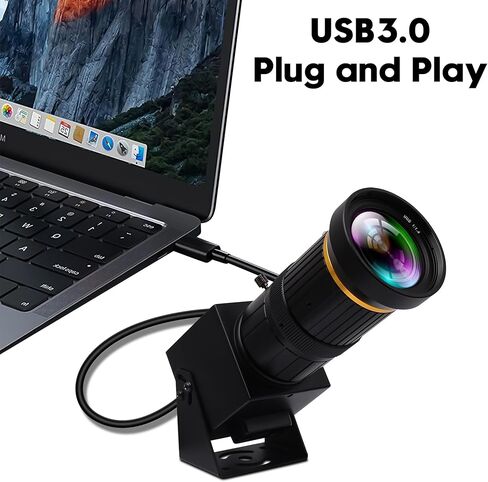 كاميرا HDMI USB 4K 60 إطارًا في الثانية عالية السرعة USB3.0 HDMI كاميرا إخراج متزامنة مع عدسة تكبير يدوية 2.8-12 مم 4X H.264 كاميرا فيديو USB قريبة لاجتماع البث المباشر لعبادة الكنيسة عبر الإنترنت in Kuwait