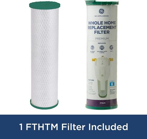 GE Whole House Water Filtration System | Reduces Sediment, Rust & More | Install Kit & Accessories Included | Filter Not Included | Replace Filter (FTHPM, FTHTM, FTHLM) Every 3 Months | GXWH50M in Saudi Arabia
