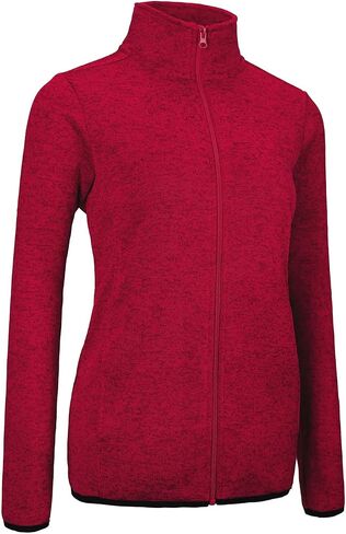 Dolcevida Women Fleece Zip Up Jacket Light Sweater Jacket(Blue Heather, M) in Saudi Arabia