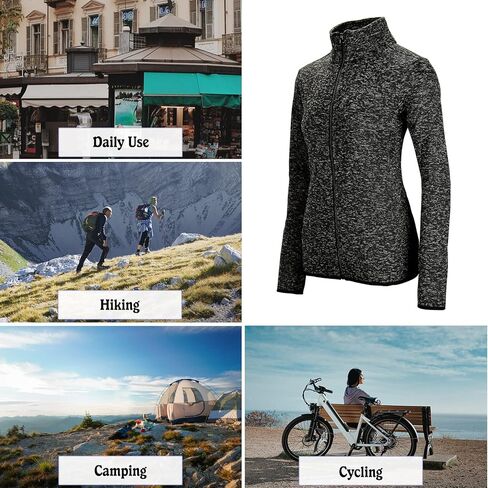 سترة Dolcevida النسائية من الصوف بسحاب سترة خفيفة (أزرق منقط، M) in Kuwait