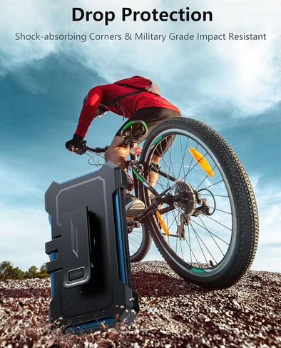 FNTCASE for iPhone 16 Phone Case: Rugged Protective Belt Clip Holster Heavy Duty with Built in Kickstand & Built-in Screen Protector | 360 Full Protection Shockproof Cover, 6.1inch (Blue) in Saudi Arabia