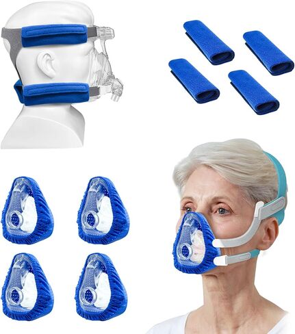 NATAKU 8 Pack Mask Strap Covers,Headgear Strap Cushions,Comfort Mask Cushions Pads, Soft-Fleece Face Mask Cover Fits Most Full CP AP Headgear Strap to Reduce Red Marks and Uncomfortable in Saudi Arabia