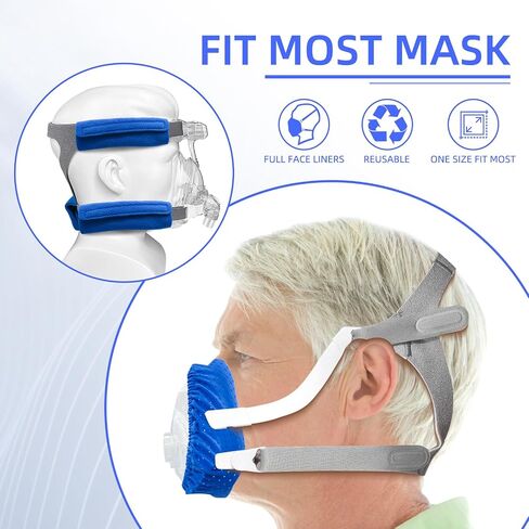 NATAKU 8 Pack Mask Strap Covers,Headgear Strap Cushions,Comfort Mask Cushions Pads, Soft-Fleece Face Mask Cover Fits Most Full CP AP Headgear Strap to Reduce Red Marks and Uncomfortable in Saudi Arabia