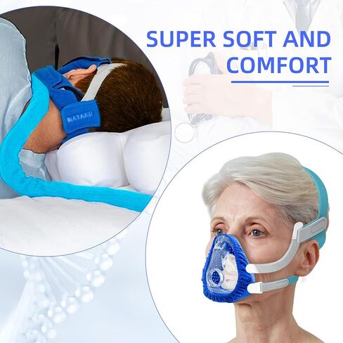 NATAKU 8 Pack Mask Strap Covers,Headgear Strap Cushions,Comfort Mask Cushions Pads, Soft-Fleece Face Mask Cover Fits Most Full CP AP Headgear Strap to Reduce Red Marks and Uncomfortable in Saudi Arabia