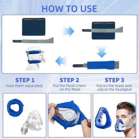 NATAKU 8 Pack Mask Strap Covers,Headgear Strap Cushions,Comfort Mask Cushions Pads, Soft-Fleece Face Mask Cover Fits Most Full CP AP Headgear Strap to Reduce Red Marks and Uncomfortable in Saudi Arabia