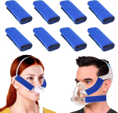 NATAKU 8 Pack Mask Strap Covers,Headgear Strap Cushions,Comfort Mask Cushions Pads, Soft-Fleece Face Mask Cover Fits Most Full CP AP Headgear Strap to Reduce Red Marks and Uncomfortable in Saudi Arabia