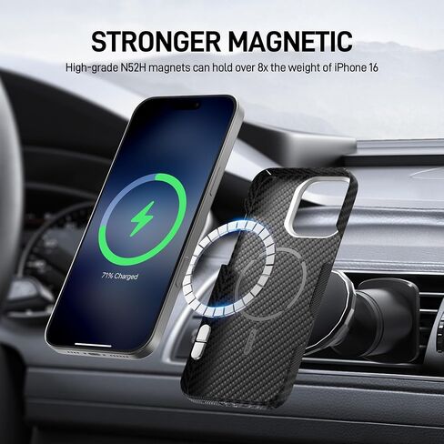 حافظة RAPRIC لهاتف iPhone 16 Pro Max متوافقة مع MagSafe، حافظة غير قابلة للانزلاق وفائقة النحافة لهاتف iPhone 16 Pro Max مع ملمس بدون حافظة، حافظة هندسية فنية، حافظة منسوجة من ألياف الأراميد مضادة للخدش، 6.9 بوصة in Saudi Arabia