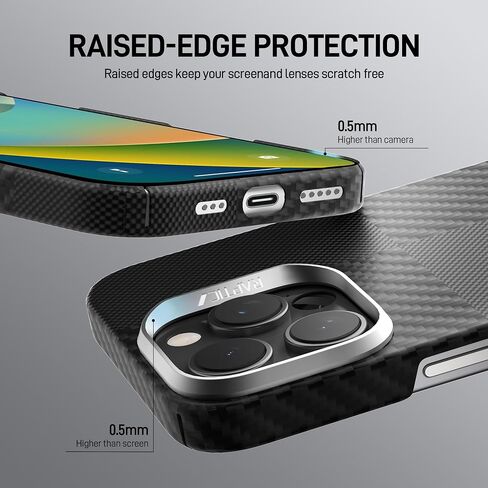 حافظة RAPRIC لهاتف iPhone 16 Pro Max متوافقة مع MagSafe، حافظة غير قابلة للانزلاق وفائقة النحافة لهاتف iPhone 16 Pro Max مع ملمس بدون حافظة، حافظة هندسية فنية، حافظة منسوجة من ألياف الأراميد مضادة للخدش، 6.9 بوصة in Saudi Arabia