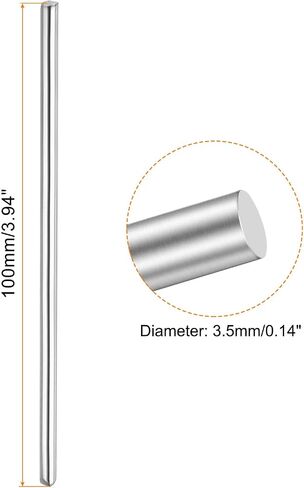 304 Stainless Steel Solid Round Rod, [for Drift Punches Various Shaft DIY Craft Model Plane Model Ship Model Cars] - 2mmx75mm / Silver Tone / 20 Pcs in Saudi Arabia