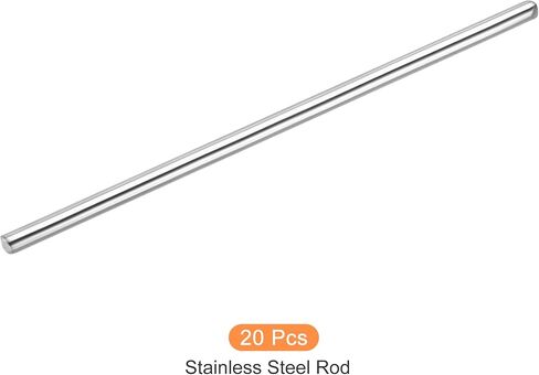 304 Stainless Steel Solid Round Rod, [for Drift Punches Various Shaft DIY Craft Model Plane Model Ship Model Cars] - 2mmx75mm / Silver Tone / 20 Pcs in Saudi Arabia