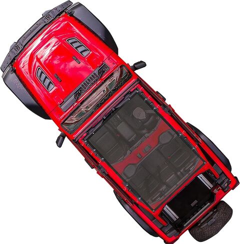 Sunshade Bikini Top for 2018-2023 Jeep Wrangler JL Sahara Rubicon 2 Door 4 Door, Durable Polyester Mesh Top Sun Shade Bimini Top, Black in Kuwait