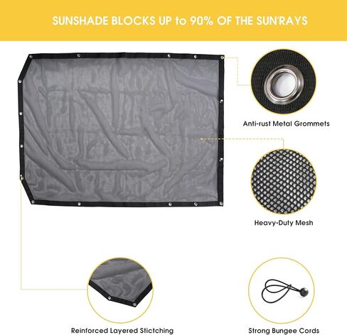 Sunshade Bikini Top for 2018-2023 Jeep Wrangler JL Sahara Rubicon 2 Door 4 Door, Durable Polyester Mesh Top Sun Shade Bimini Top, Black in Kuwait