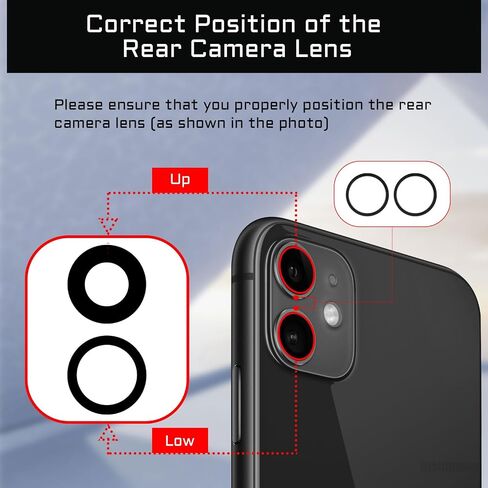 2 Sets for iPhone 11 Purple Rear Back Camera Lens Cover Replacement for iPhone11 Camera Glass Lens Frame Set Dual-Sided Adhesive with Fix Tool Repair Kit Tweezers A2111 A2223 A2221 in Saudi Arabia