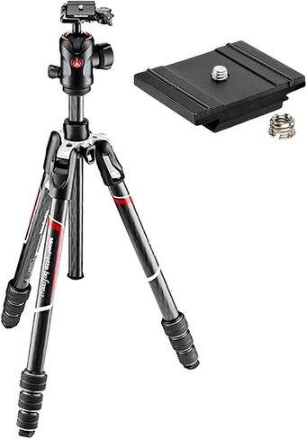 حامل ثلاثي القوائم للسفر من Manfrotto Befree GT XPRO من ألياف الكربون مع رأس كروي مركزي 496 مع لوحة ألومنيوم ZAYKiR in Saudi Arabia