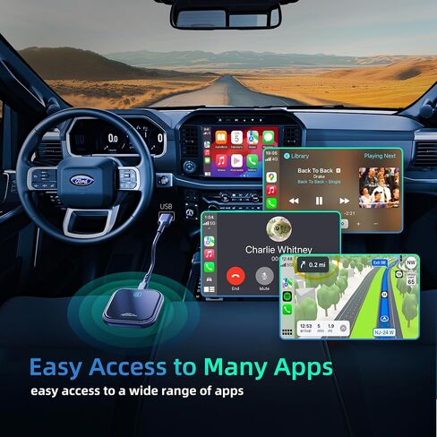 Wireless CarPlay Adapter 2024 Upgraded, Converts Factory Wired CarPlay to Wireless, Plug and Play Car Play Wireless Adapter, Compatible with iPhone Multi-User Seamless Connection (Black) in Saudi Arabia