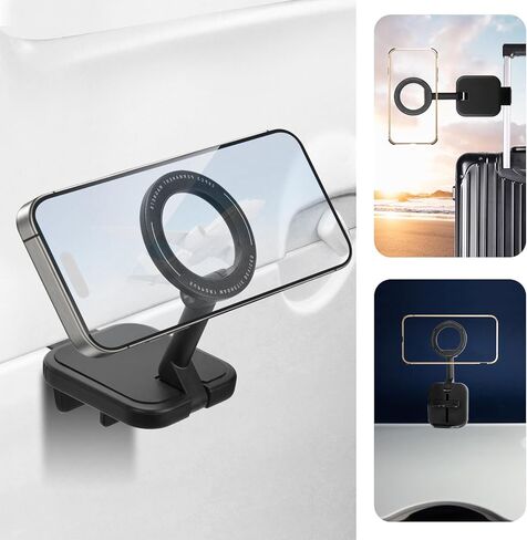 Airplane Phone Holder Travel Essentials, Universal Hands-Free Plane Phone Mount for MagSafe Accessories, Pocket Size Must Have Accessories for iPhone 15 14 13 12 Series & Magsafe Case in Saudi Arabia