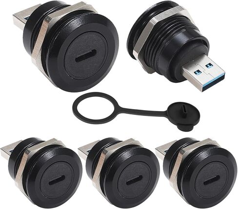 PENGLIN 2PCS USB 3.0 to USB-C Panel Mount Connector, USB Male to Type C Female Adapter Connector, USB Mounting Socket Converter for Data Transfer/Charging in Saudi Arabia