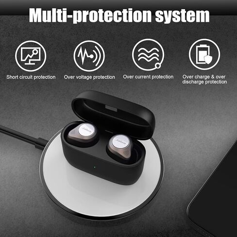حافظة شحن لـ Jabra Elite 85t، حافظة شحن بديلة متوافقة مع شاحن سماعات Jabra Elite 85t تدعم اقتران البلوتوث، شحن سلكي ولاسلكي (غير متضمنة سماعات الأذن) in Kuwait