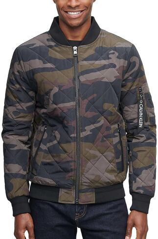 Calvin Klein Men's Ribbed Collar Quilted Bomber Jacket (US, Alpha, XX-Large, Regular, Regular, RED) in Saudi Arabia