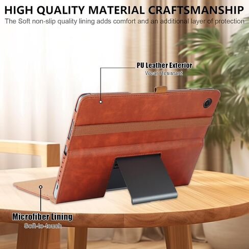 حافظة متوافقة مع جهاز Lenovo Tab Plus مقاس 11.5 بوصة، غطاء جلدي من جلد البولي يوريثان لـ Pad Studio (TB351FU) غطاء حامل قابل للطي، أحمر in Kuwait