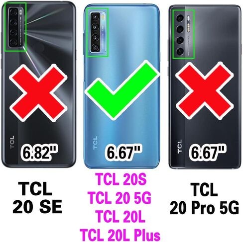 Asuwish Compatible with TCL 20S/TCL 20 5G/TCL 20L/TCL 20L+ Plus Wallet Case and Tempered Glass Screen Protector Leather Flip Card Holder Stand Cell Accessories Phone Cover for TCL20S TCL20L+ Women Red in Saudi Arabia