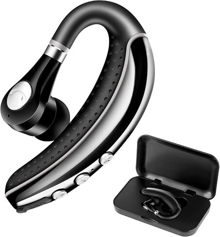 Bluetooth Headset V5.1,Wireless Bluetooth Earpiece with CVC8.0 Dual Mic Noise Cancelling,500mAh Battery for 110H Work Time,Handsfree Earphones for Cell Phones/PC for Business Office/Driving in Saudi Arabia