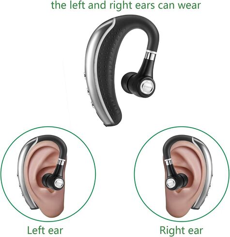 Bluetooth Headset V5.1,Wireless Bluetooth Earpiece with CVC8.0 Dual Mic Noise Cancelling,500mAh Battery for 110H Work Time,Handsfree Earphones for Cell Phones/PC for Business Office/Driving in Saudi Arabia