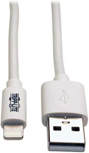 كابل تريب لايت Apple MFI المعتمد بطول 6 أقدام و2 متر لايتنينج إلى USB لمزامنة iPhone/iPod/iPad - أبيض (M100-006-WH) in Saudi Arabia