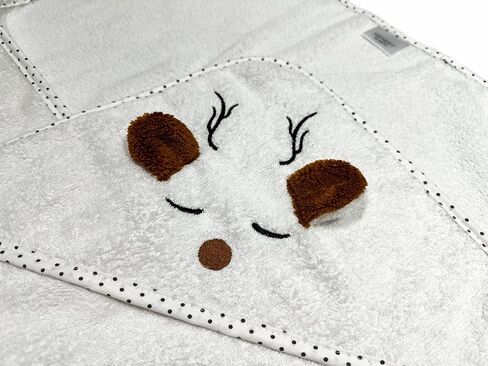 100% Organic Turkish Cotton Hooded Bath Towel for Newborn Boys and Girls, 380 GSM Super Absorbent and Ultra Soft Terry Towel with Embroidered, 30x30 Inches (Bear) in Saudi Arabia