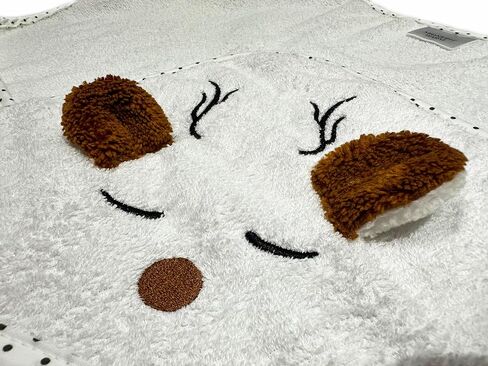 100% Organic Turkish Cotton Hooded Bath Towel for Newborn Boys and Girls, 380 GSM Super Absorbent and Ultra Soft Terry Towel with Embroidered, 30x30 Inches (Bear) in Saudi Arabia