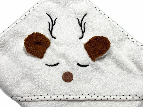 100% Organic Turkish Cotton Hooded Bath Towel for Newborn Boys and Girls, 380 GSM Super Absorbent and Ultra Soft Terry Towel with Embroidered, 30x30 Inches (Bear) in Saudi Arabia