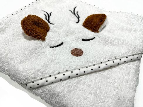 100% Organic Turkish Cotton Hooded Bath Towel for Newborn Boys and Girls, 380 GSM Super Absorbent and Ultra Soft Terry Towel with Embroidered, 30x30 Inches (Bear) in Saudi Arabia