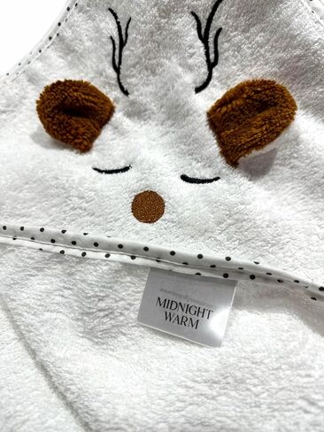 100% Organic Turkish Cotton Hooded Bath Towel for Newborn Boys and Girls, 380 GSM Super Absorbent and Ultra Soft Terry Towel with Embroidered, 30x30 Inches (Bear) in Saudi Arabia