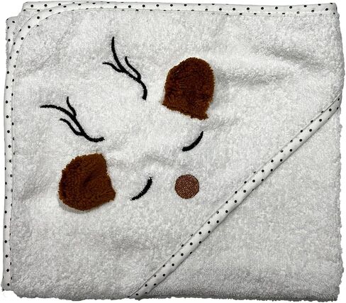 100% Organic Turkish Cotton Hooded Bath Towel for Newborn Boys and Girls, 380 GSM Super Absorbent and Ultra Soft Terry Towel with Embroidered, 30x30 Inches (Bear) in Saudi Arabia