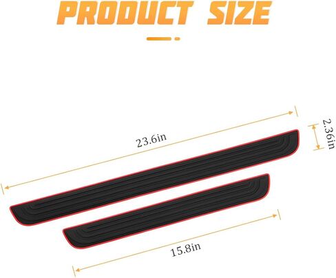Car Door Sill Plate Protectors, 4 Pcs PVC Soft Rubber Front/Rear Door Sill Scuff Plate Guard, Universal Car Door Entry Decoration Stickers, Anti-Scratch Welcome Pedal Protector Cover in Kuwait
