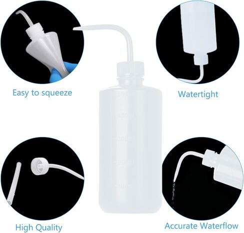 Wash Bottle Bags Kit - 250Pcs Safety Wash Bottle Covers 2Pcs 500ml Tattoo Squeeze Bottle 300Pcs Rubber Bands Purple Wash Bottles Scale Labels Watering Tools for Medical Label Tattoo Supplies in Saudi Arabia