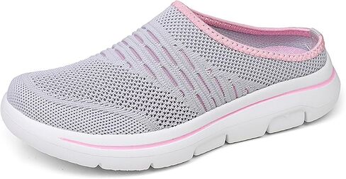 Women's mesh Breathable Soft Sole Mules Fashion Knitted Backless Slip on Lightweight Walking Shoes Casual Comfortable Outdoor Sports Wedge Mule in Saudi Arabia