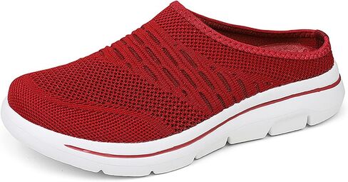 Women's mesh Breathable Soft Sole Mules Fashion Knitted Backless Slip on Lightweight Walking Shoes Casual Comfortable Outdoor Sports Wedge Mule in Saudi Arabia