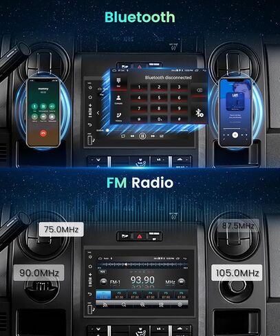 راديو ستيريو للسيارة 2G 64G لسيارة Ford F150 F250 F350 Fusion Taurus Edge Explorer مع شاشة لمس 7 بوصة 1080P مع لوحة ترخيص وكاميرا احتياطية لاسلكية Carplay Android Auto Bluetooth WiFi EQ GPS FM SWC in Saudi Arabia