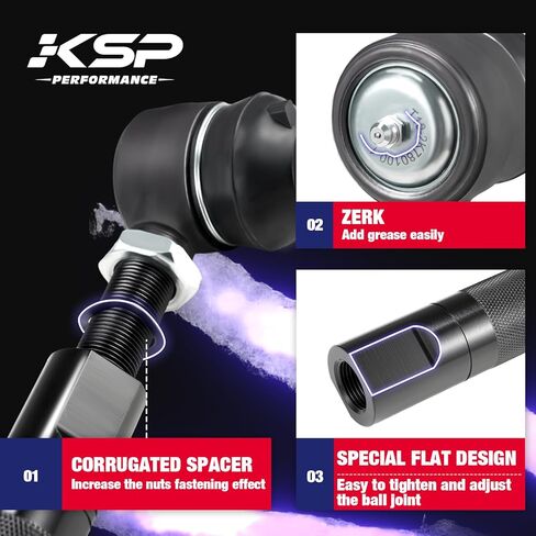 مجموعات قضبان التعادل شديدة التحمل من KSP لـ Silverado Sierra 2500HD 3500HD 2011-2024، قضيب ربط أمامي سفلي متوافق مع Chevy GMC، 0-6 بوصات مجموعات قضبان ربط قابلة للتعديل Repalce OE مجموعة قضبان ربط داخلية وخارجية in Kuwait