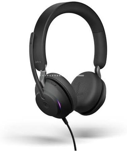 Jabra Evolve2 40 SE - Wired Stereo Headset with Noise Cancelling and 3 Microphone Technology - USB-C Cable - Certified for MS Teams - Also Compatible with Other Platforms - Black in Saudi Arabia