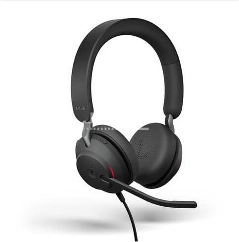 Jabra Evolve2 40 SE - Wired Stereo Headset with Noise Cancelling and 3 Microphone Technology - USB-C Cable - Certified for MS Teams - Also Compatible with Other Platforms - Black in Saudi Arabia