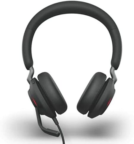 Jabra Evolve2 40 SE - Wired Stereo Headset with Noise Cancelling and 3 Microphone Technology - USB-C Cable - Certified for MS Teams - Also Compatible with Other Platforms - Black in Saudi Arabia