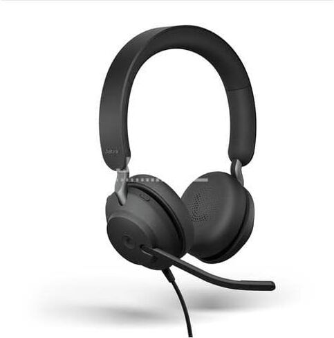 Jabra Evolve2 40 SE - Wired Stereo Headset with Noise Cancelling and 3 Microphone Technology - USB-C Cable - Certified for MS Teams - Also Compatible with Other Platforms - Black in Saudi Arabia